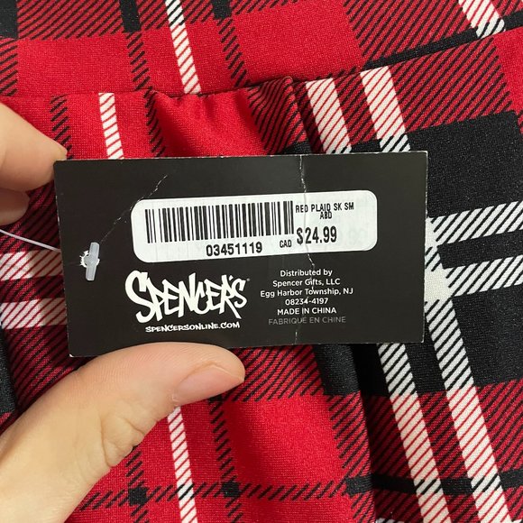 NWT Spencer's Women's Short Red and Black Skirt - Picture 3 of 4